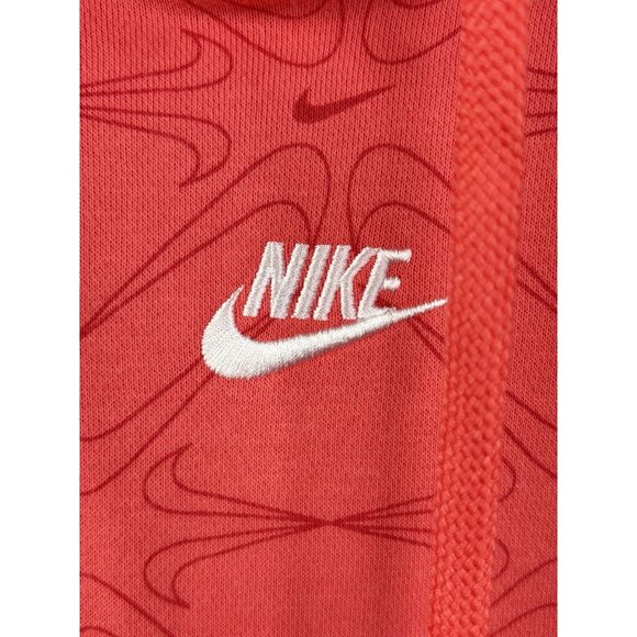 Nike Center Swoosh AOP Hoodie Men’s Medium Rose Pullover Fleece Sweatshirt - Picture 4 of 16